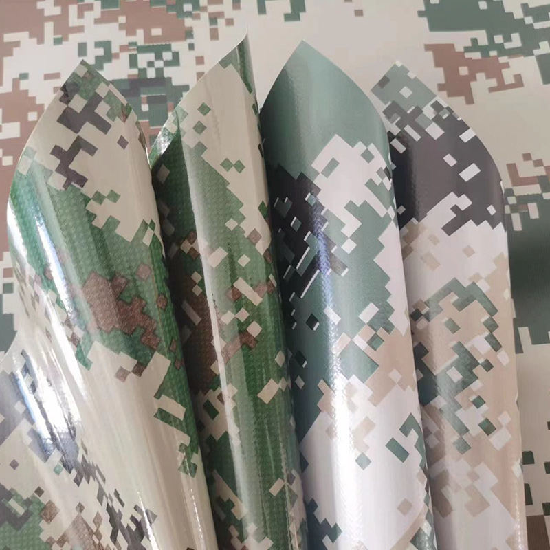 Camouflage Støv PVC Coated Polyester Tarps